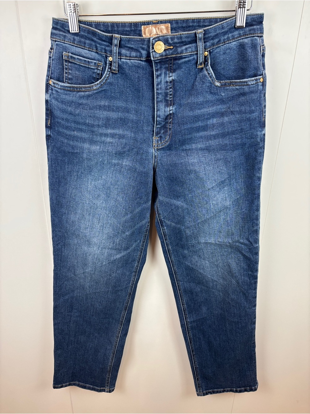 Kut From the Kloth Elizabeth Fab Ab Straight Leg 10 Medium Wash Jeans High Rise
